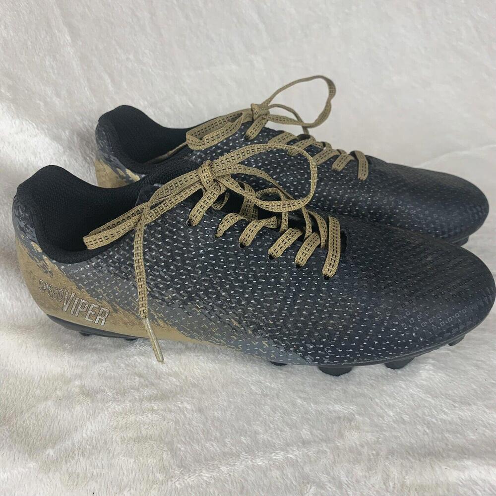 DSG Boys Size 3.5 Speed Viper Soccer Cleats Black and Gold Sports Shoes​​